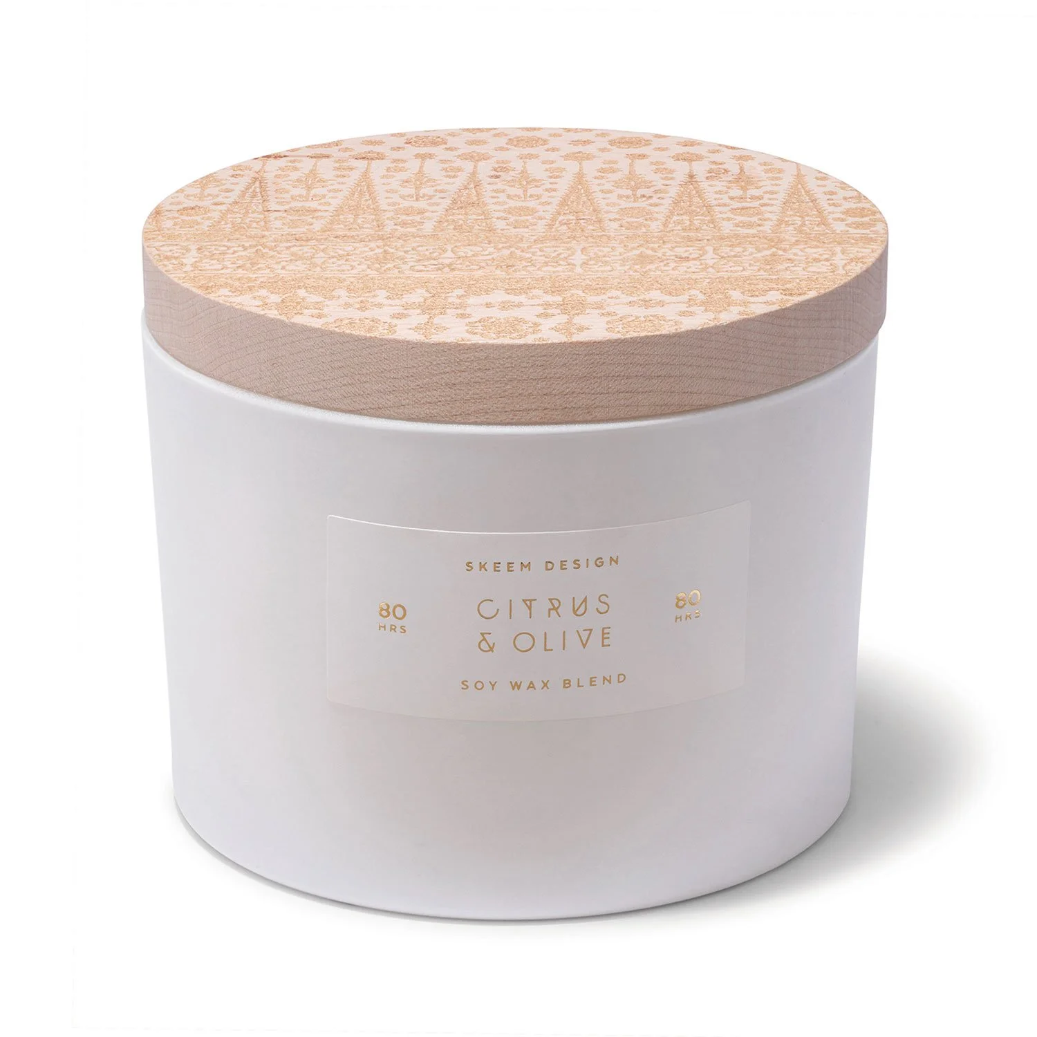 Citrus & Print Block 3-wick Soy candle — Skeem Design